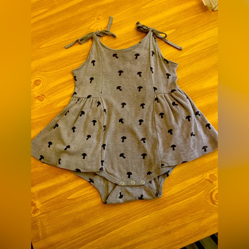 Kate Quinn Spaghetti Tie Ballerina Bubble Grey Black Mushroom 2t Organic Cotton